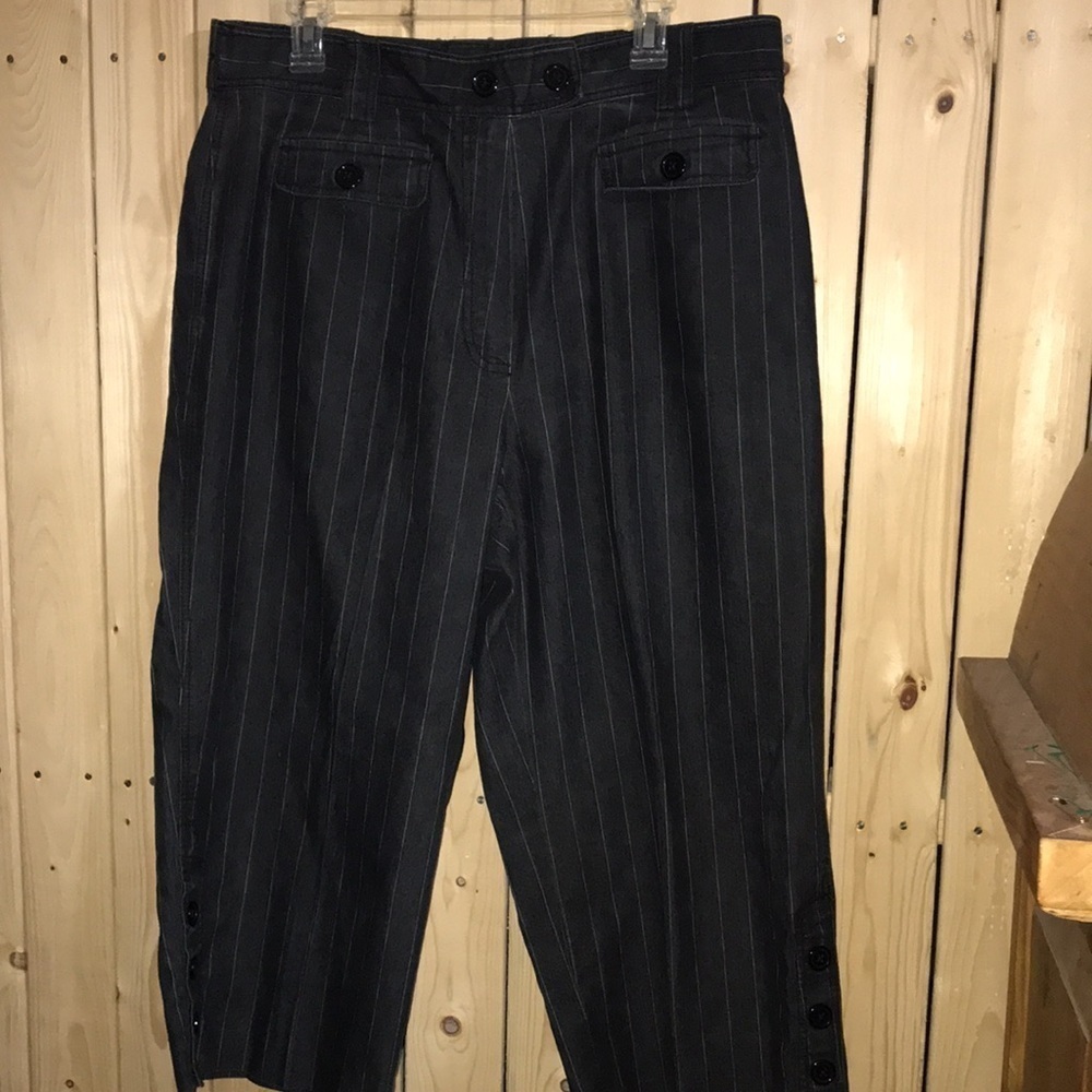 Larry Levine Cropped Pinstripe Jeans 16W